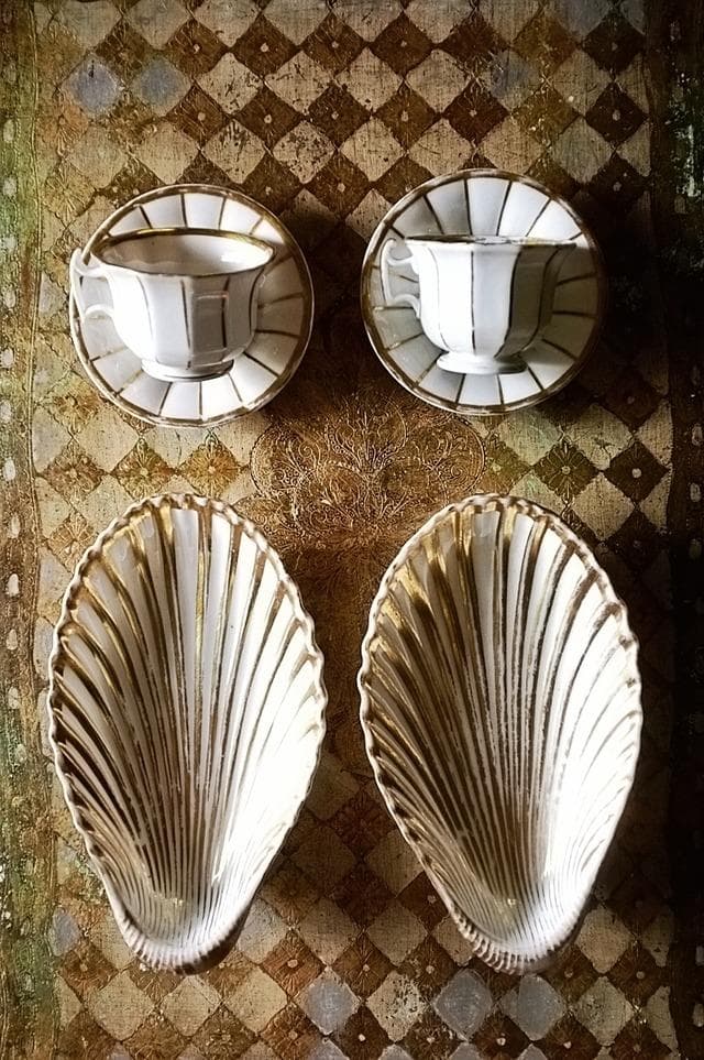 フランス 19世紀 金の珊瑚とカップアンドソーサーa パリ窯 アンティーク