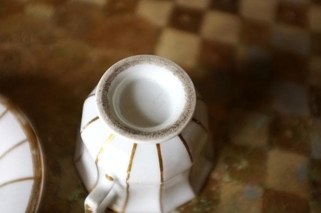 フランス 19世紀 金の珊瑚とカップアンドソーサーa パリ窯 アンティーク