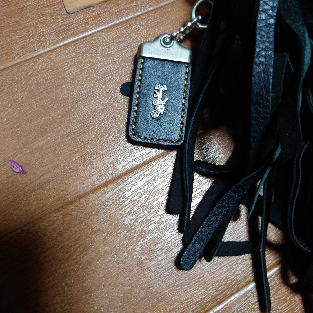 Coachフリンジ花モチーフショルダーバッグ、バスケース付き