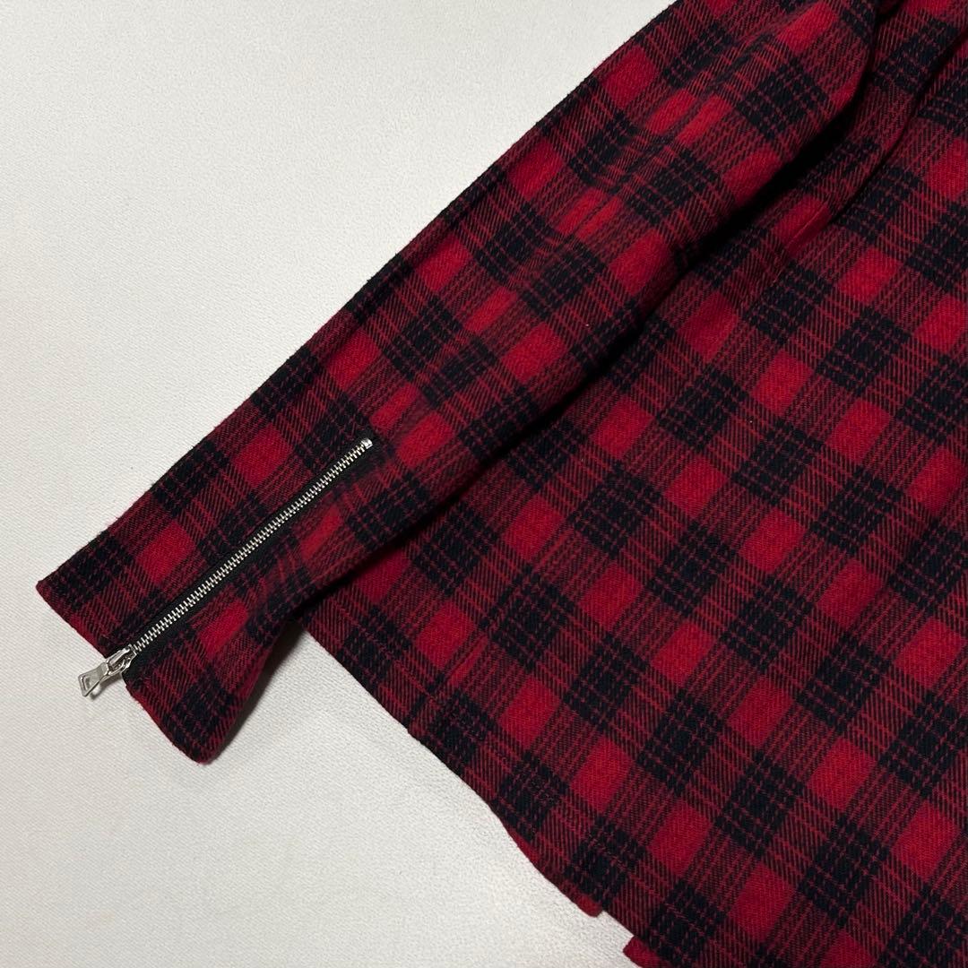 00s タータンチェック フランネル ダブルジップ ライダース 八の字 お兄系