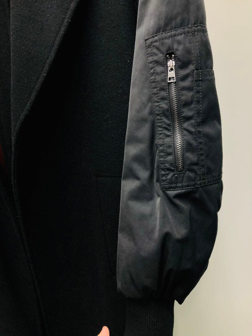 極美品 希少 ZARA ザラ マッチングボンバーコート MA-1 ガウン 黒