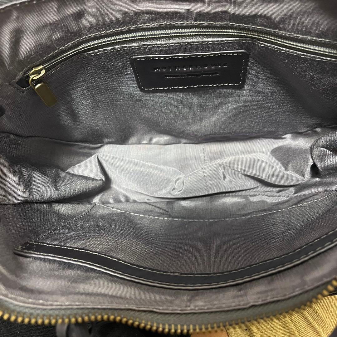 マザーハウス ツキアカリ ダークグレー ショルダーバッグ ハンドバッグ 2way