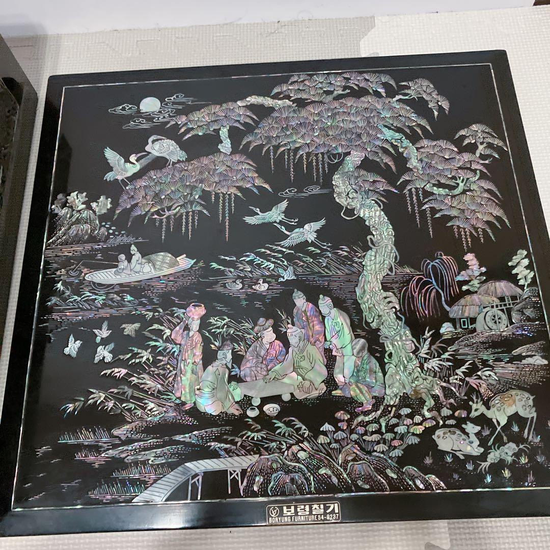 螺鈿細工　碁盤　昭和レトロ　囲碁版　李朝 アンティーク