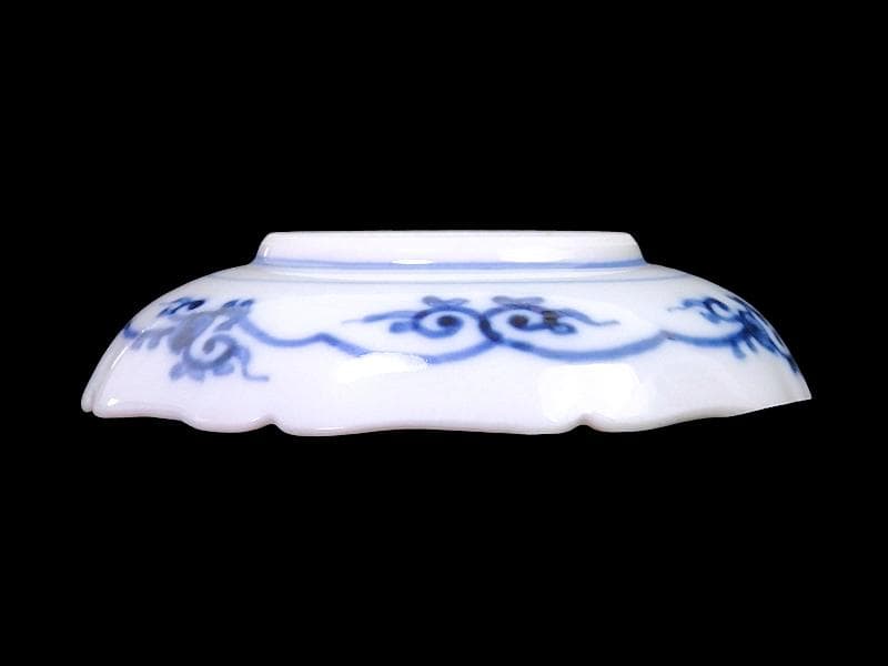 大聖寺伊万里　染錦　牡丹に唐草吉祥文の図　４寸皿　５枚　B178 AS-DAf