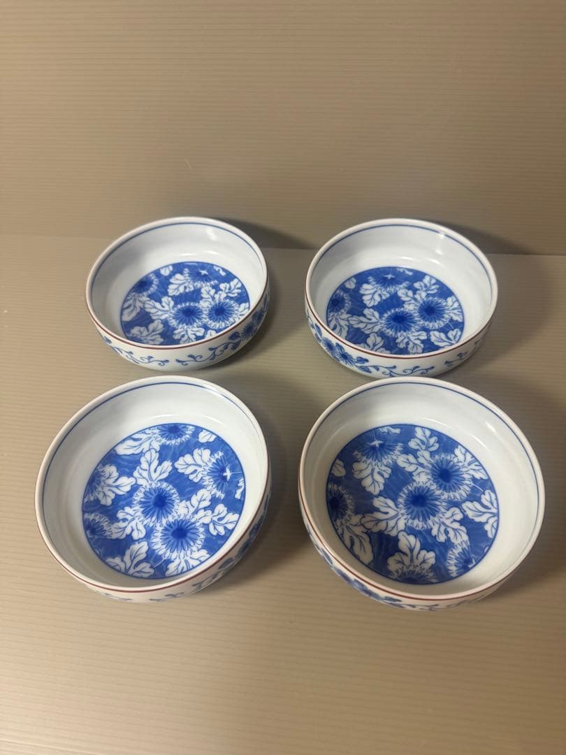 2076 深川製磁　花文　小鉢　4客
