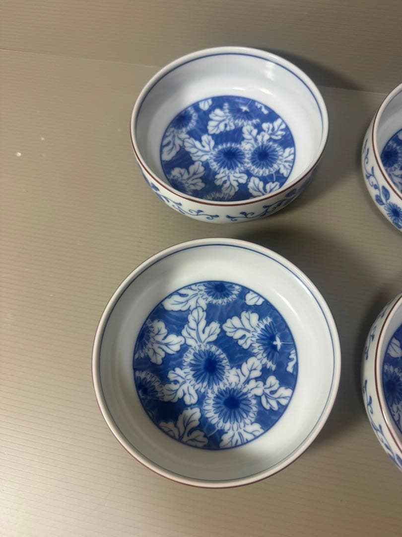 2076 深川製磁　花文　小鉢　4客