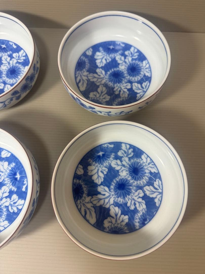 2076 深川製磁　花文　小鉢　4客
