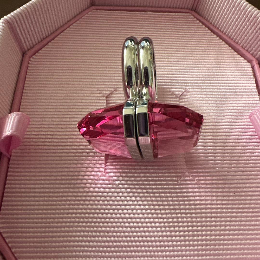 スワロフスキー　ピンククリスタルリング　最終お値下げ