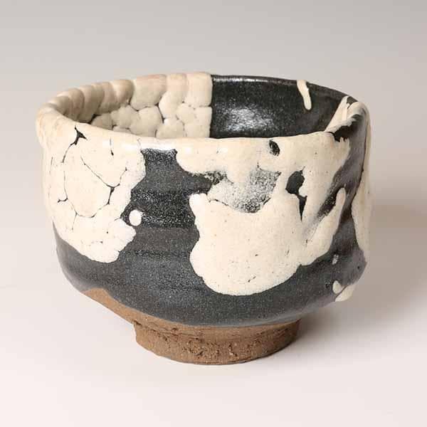 【清水卯一造】蓬莱掛分釉裂茶碗　重要無形文化財保持者　人間国宝　蓬莱窯