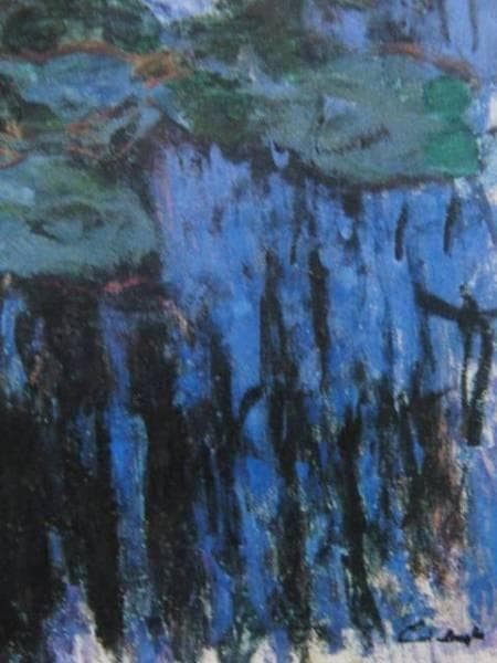 クロード・モネ、青い睡蓮、希少画集画、新品額装付