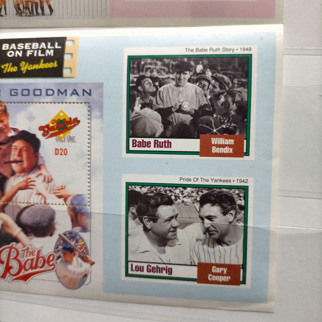 外国切手ガンビア  野球 映画 俳優 切手シート未使用2種