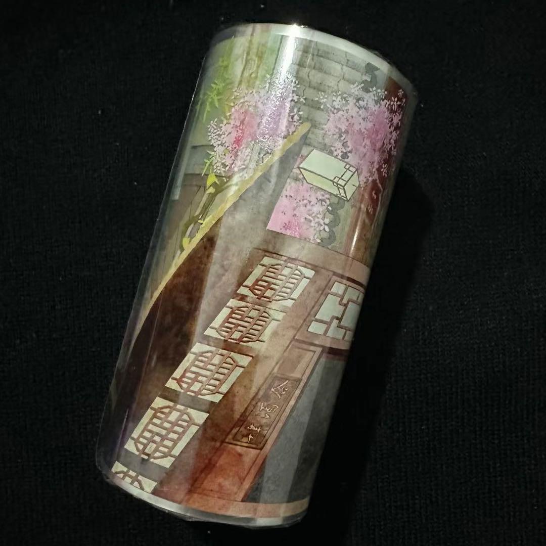 【9044】海外　マステ　5m巻　PETマスキングテープ　東屋　庭　四季　背景系