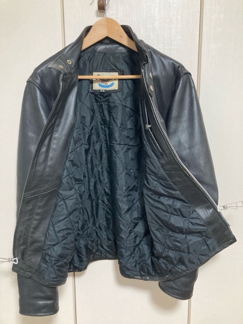 wings over usa シングルライダースジャケット 本革　ブラック