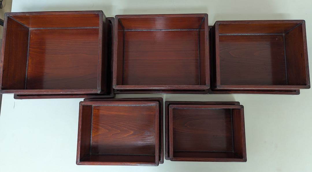 アンティーク工芸　重ね箱　五重箱