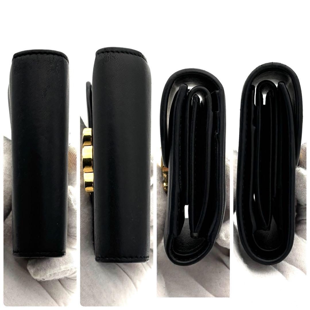 ☆美品☆セリーヌ 財布 トリオンフ スモールフラップウォレット ブラック 黒