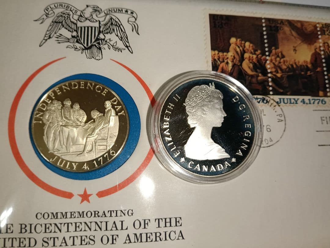 カナダ国立公園100周年記念1ドル銀貨 ＆ アメリカ独立200周年記念銀貨
