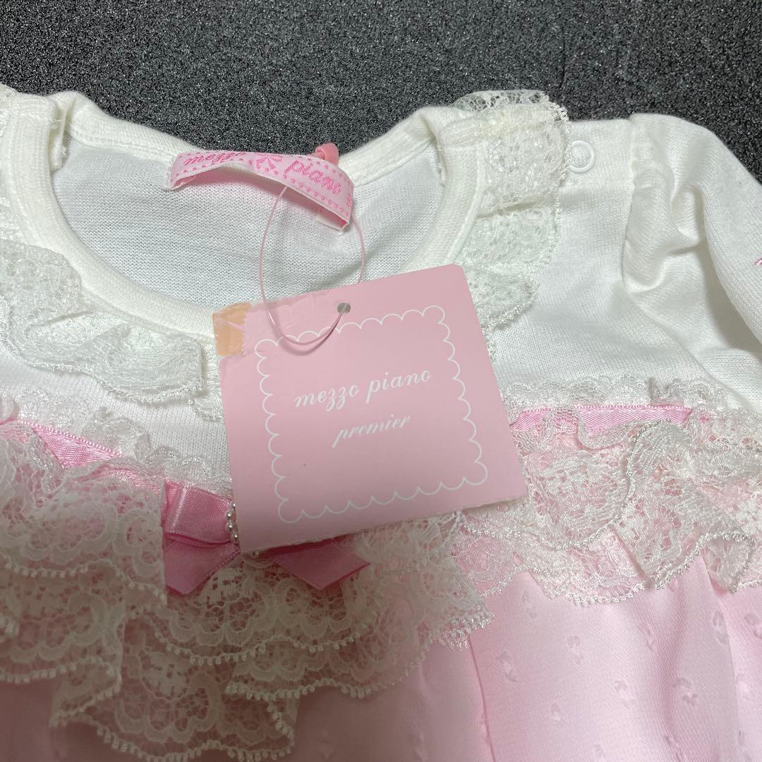 新品タグ付❤️メゾピアノ❤️レースとフリルの可愛いワンピース＆ブルマ80
