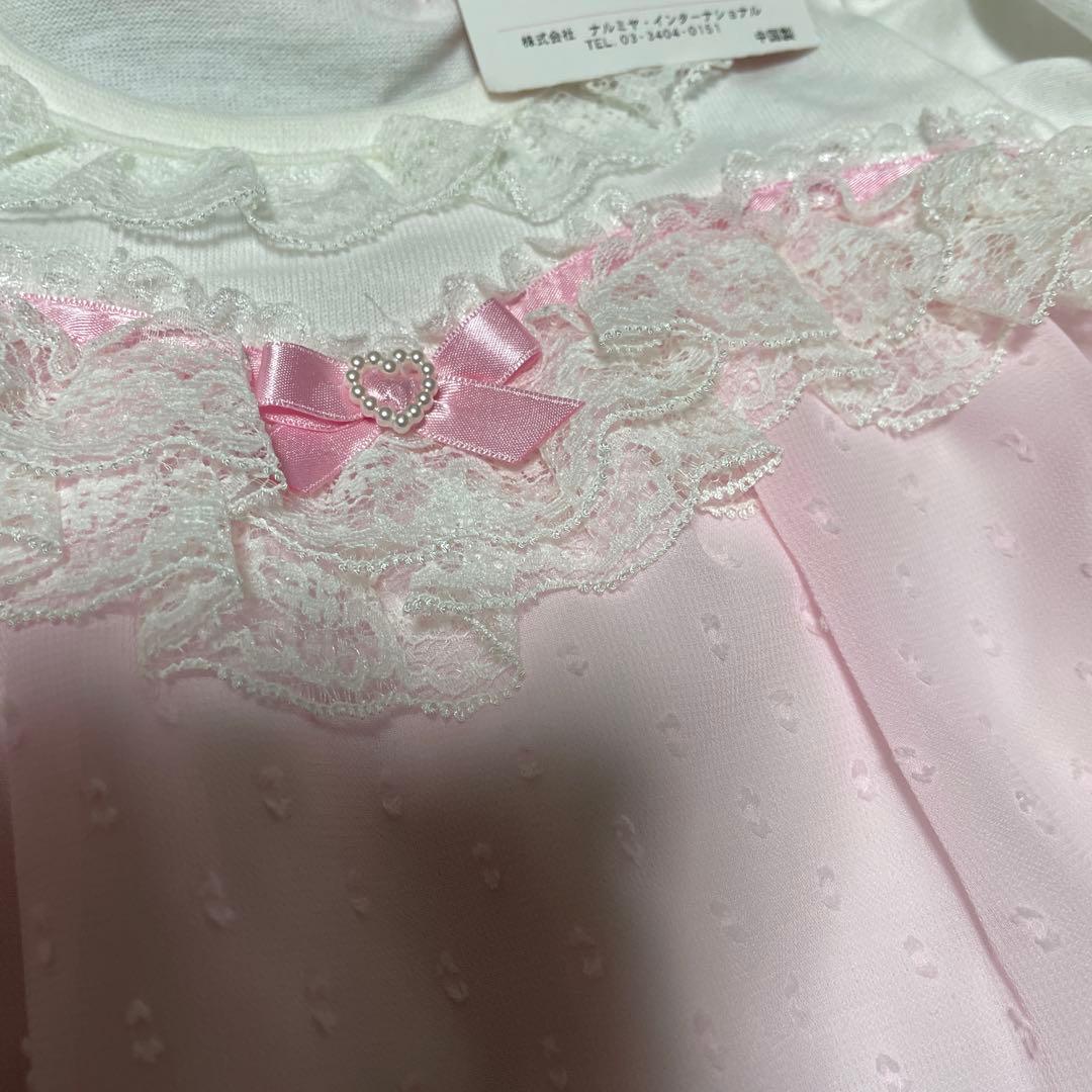 新品タグ付❤️メゾピアノ❤️レースとフリルの可愛いワンピース＆ブルマ80