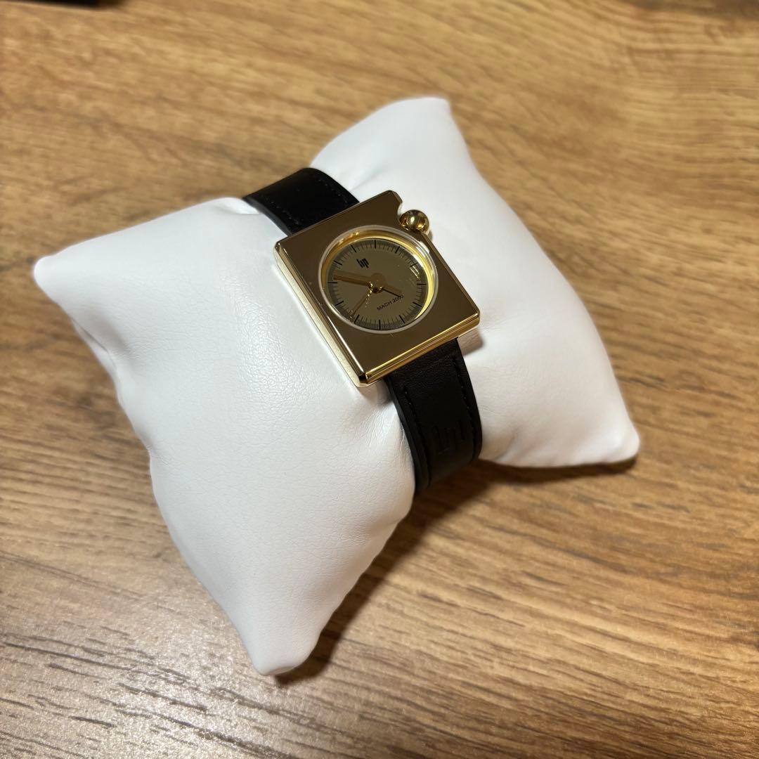 LIP【リップ】マッハ2000ミニフランス製 レザー ブラック ゴールド 腕時計