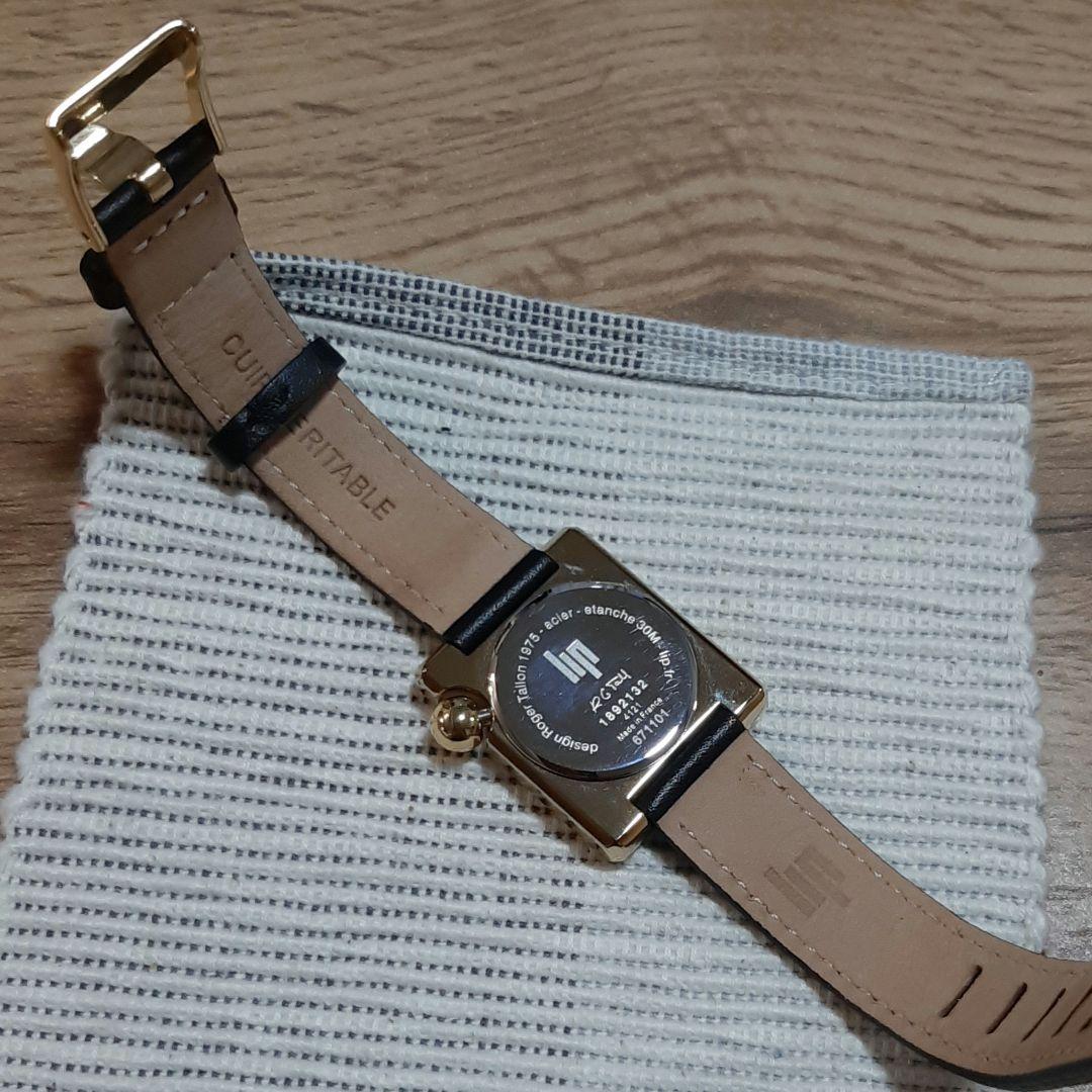 LIP【リップ】マッハ2000ミニフランス製 レザー ブラック ゴールド 腕時計