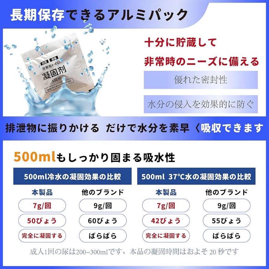 非常用 トイレ 凝固剤 １５年保存 99.8% 消臭効果 防災５０回 ６個セット