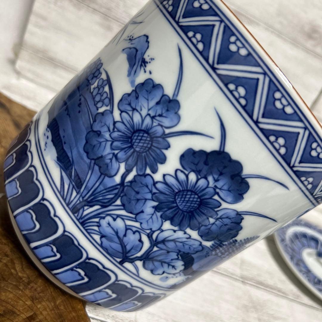 清水焼　京焼　平安 景雲　手塚景雲　染付花鳥山水画　水指　水差し　茶道具 茶道