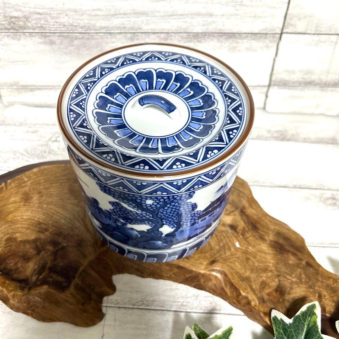 清水焼　京焼　平安 景雲　手塚景雲　染付花鳥山水画　水指　水差し　茶道具 茶道