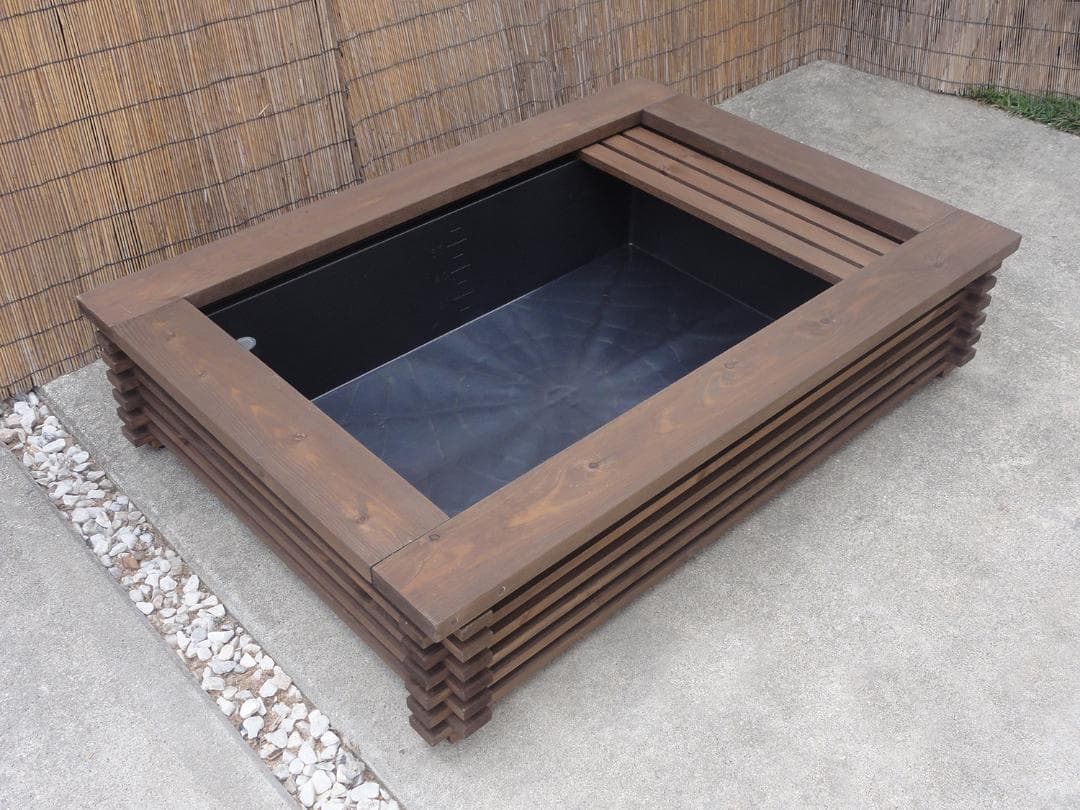 ビオトープ 80L トロ舟＆木枠セット（棚付き）メダカ・金魚飼育用