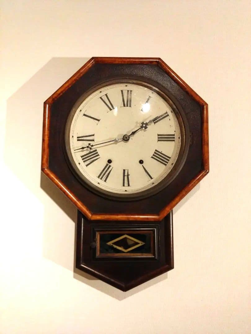 柱時計　整備済み　ニューヘブン　アンティーク　ボンボン時計　精工舎　ユンハンス