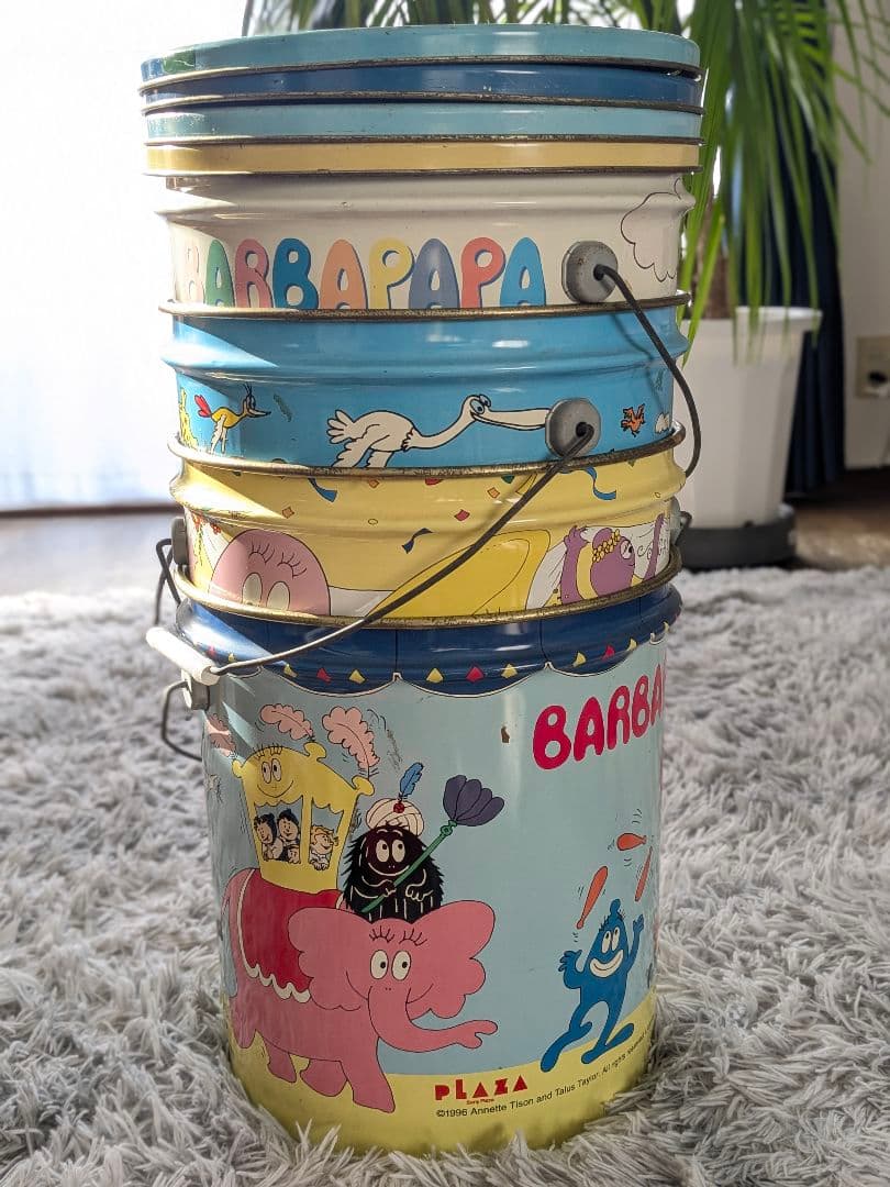 ★バーバパパ 缶 4個セット★まとめ売り格安！ソニープラザレトロ缶