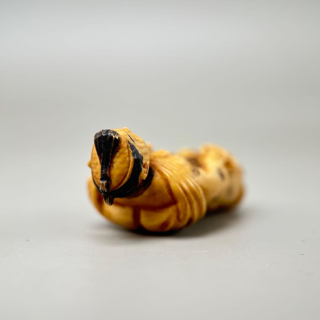 笑顔の人物 彫刻極上根付天然素材アンティーク骨董飾り物古美術置物細密細工
