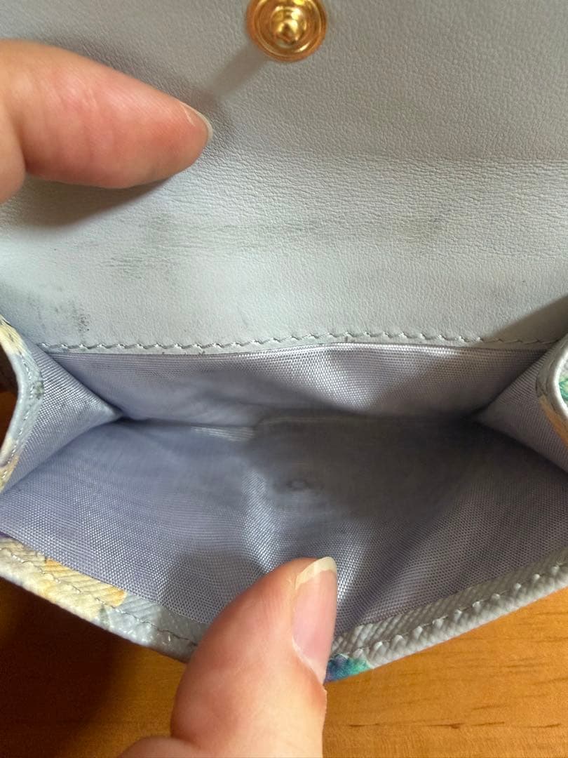 PRADA プラダ 花柄 三つ折り財布 サフィアーノレザー