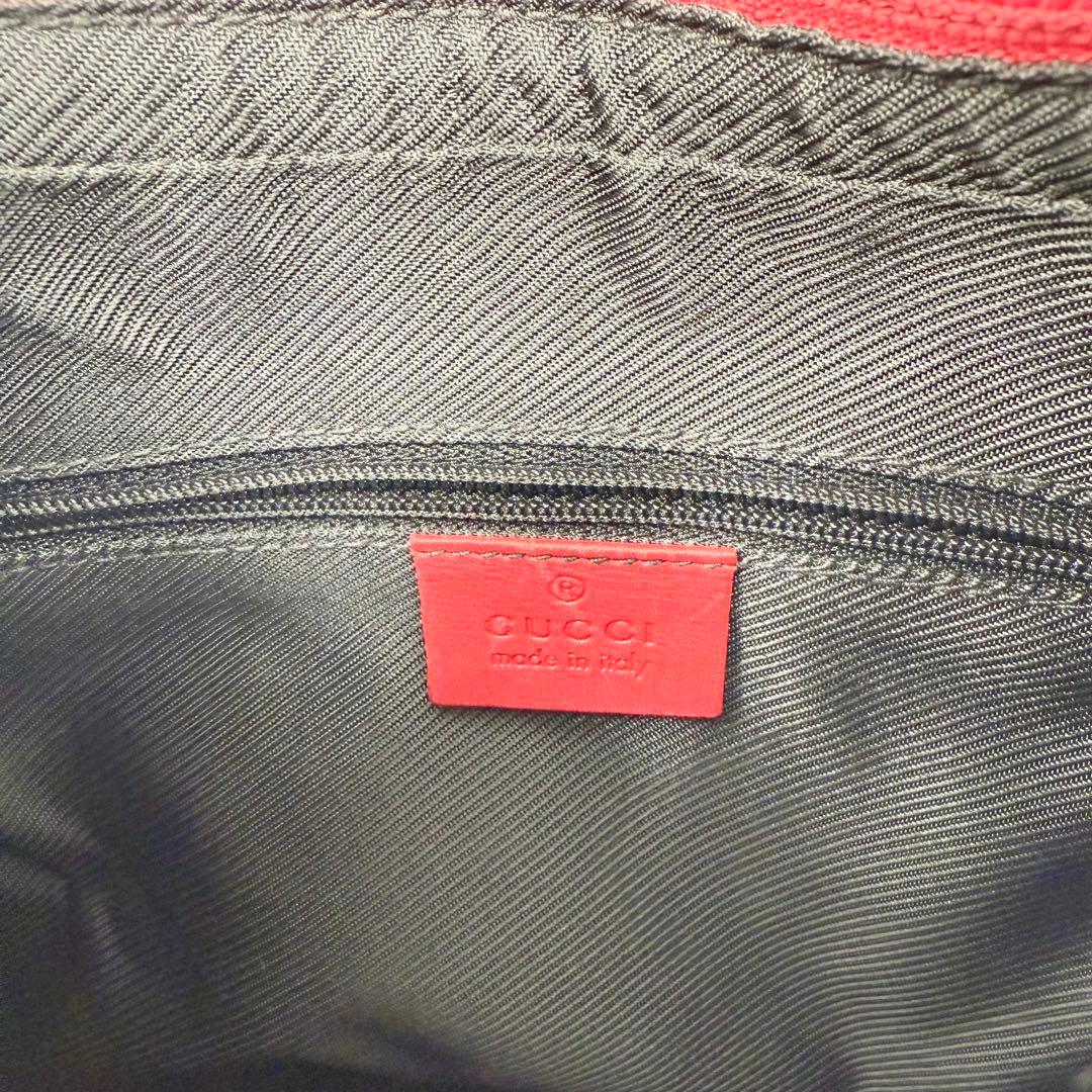 【鑑定済】Gucci グッチ GGキャンバス ワンショルダー バッグ赤 レッド