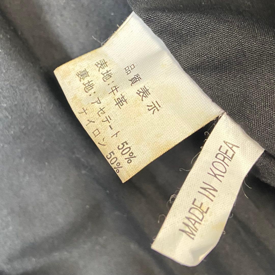 【本革】フリーダム 牛革 レザー シングルライダースジャケット ブラック 36