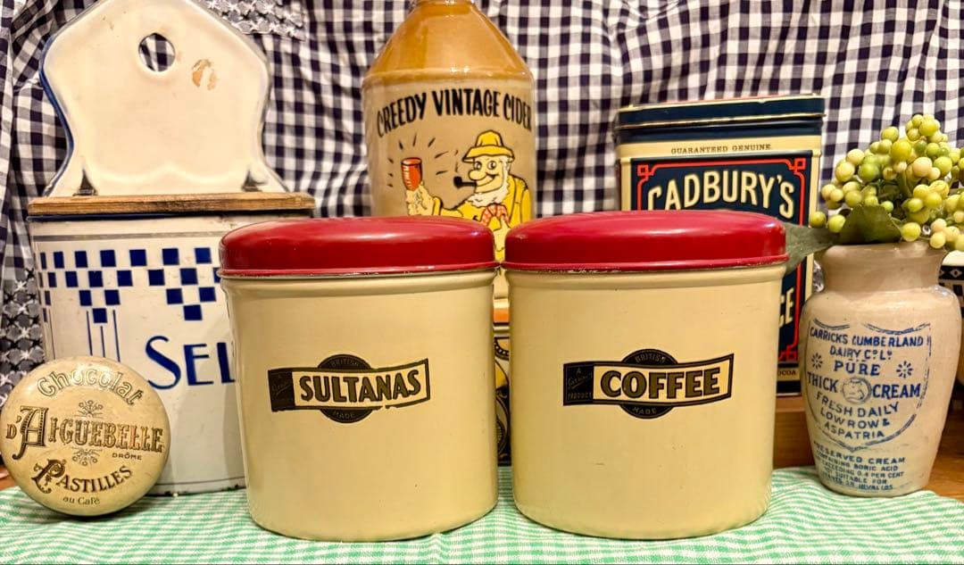 ◆希少人気◆コレクターズ⭐︎イギリスアンティークgarrison社キャニスター２個