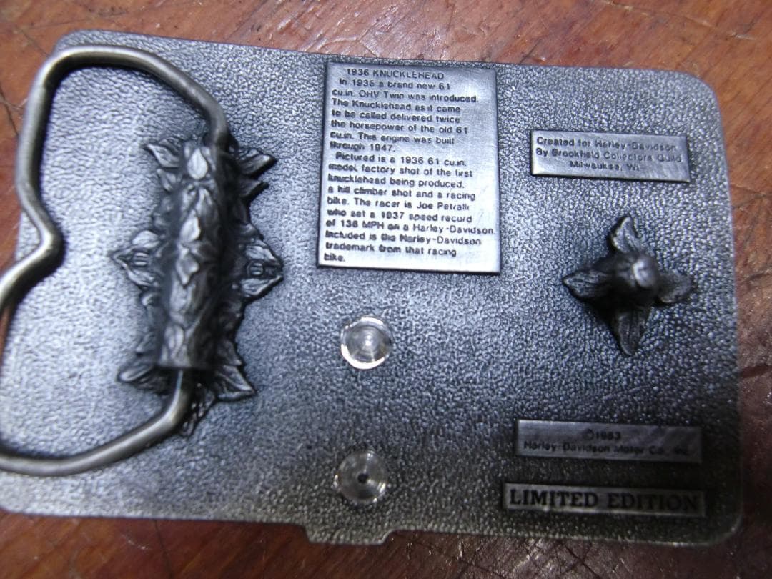 1983 ハーレーダビッドソン.バックル.1936ナックルヘット（当時物