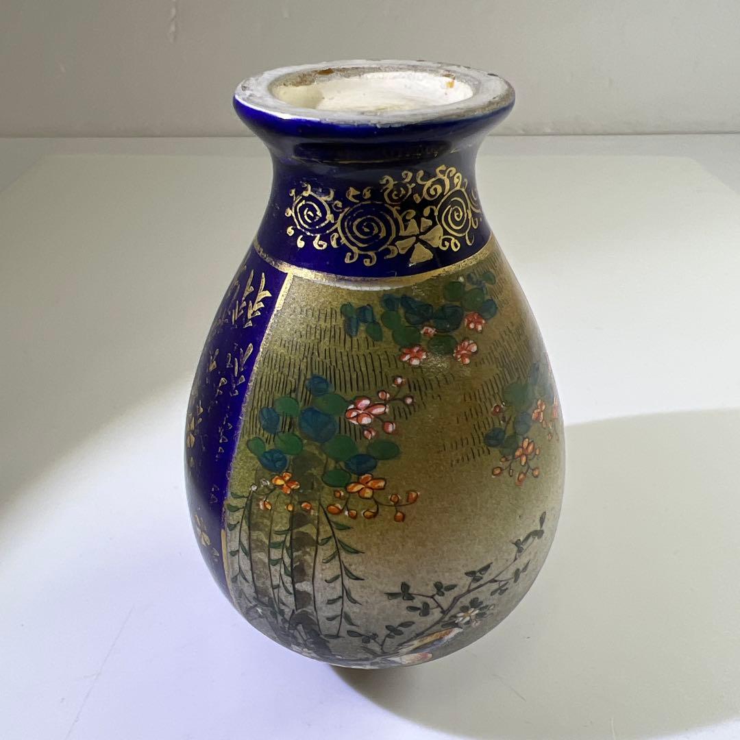 明治極上工芸　京薩摩錦光山花入　高さ9.5㎝　東Y7-0819⭐︎2F