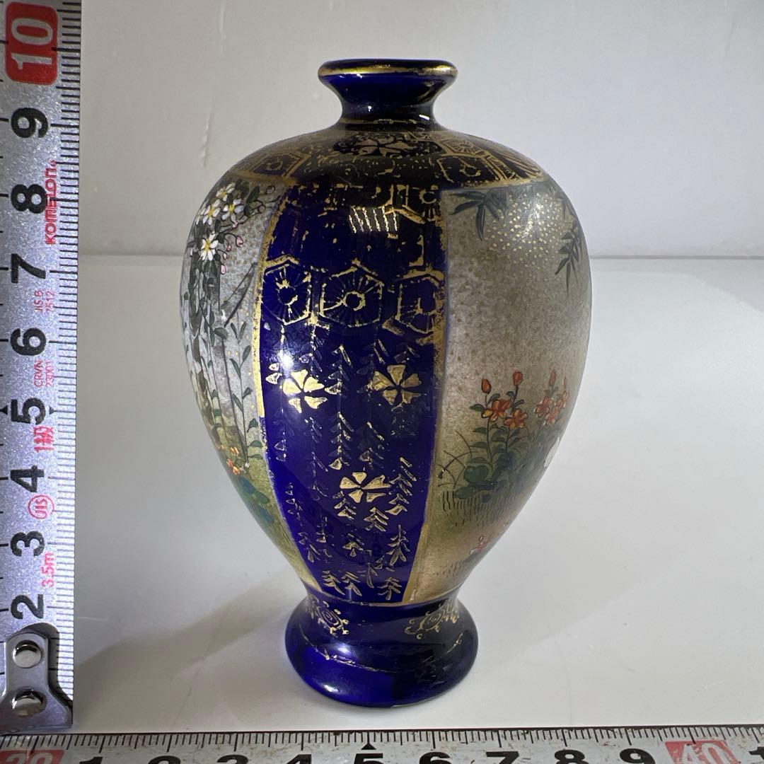 明治極上工芸　京薩摩錦光山花入　高さ9.5㎝　東Y7-0819⭐︎2F