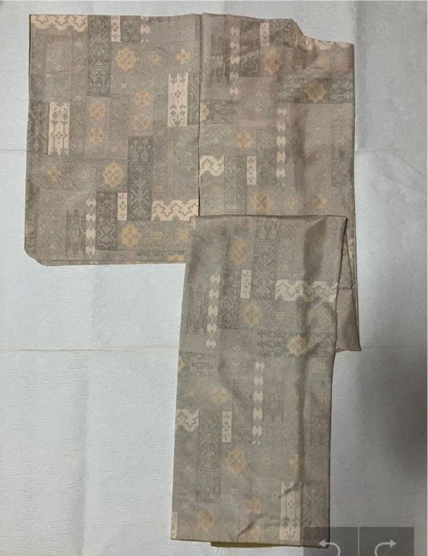 白大島紬、長着、羽織り、道行アンサンブル