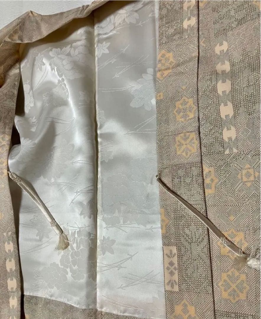 白大島紬、長着、羽織り、道行アンサンブル