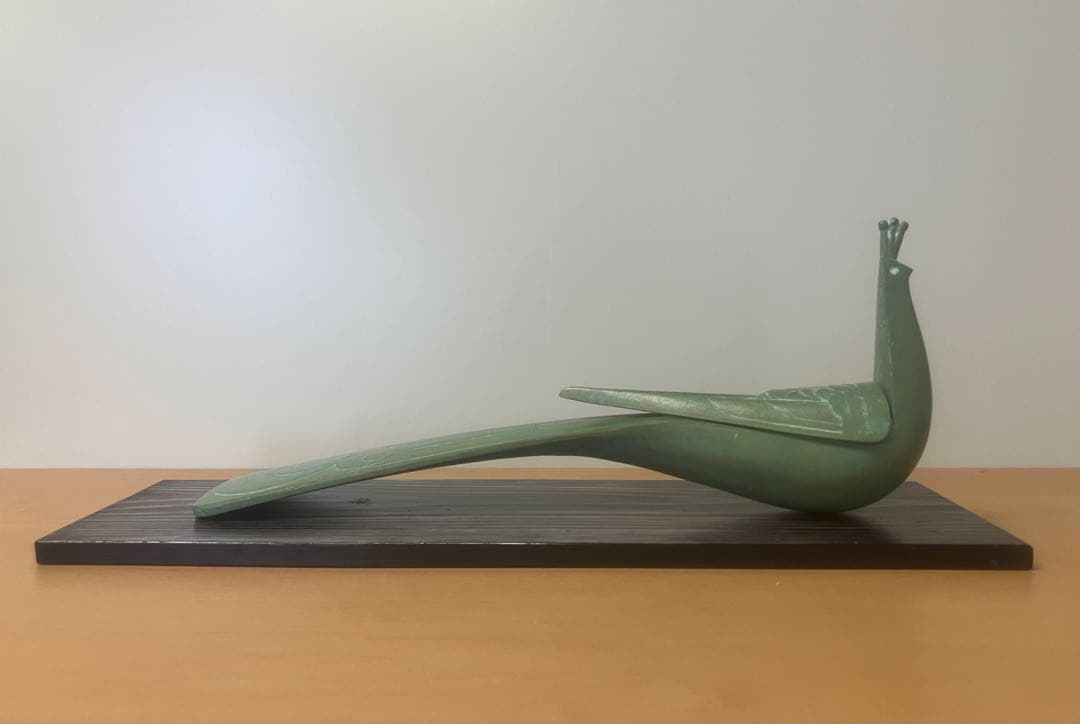 【三枝惣太郎】瑞鳥 孔雀 高岡銅器 アンティーク レア 希少 新品未使用