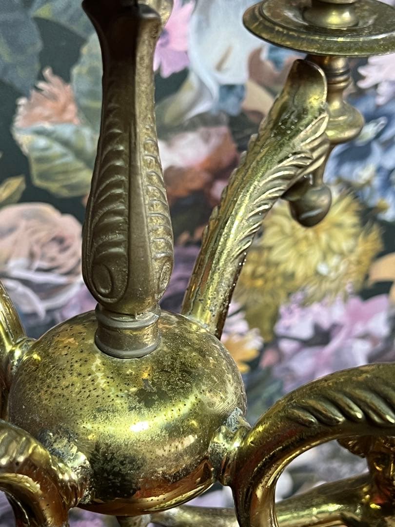 フランス製アンティーク　キャンドルスタンド　5灯　真鍮　ブラス製