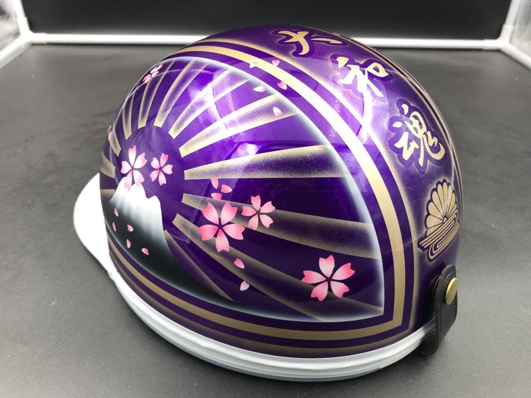 コルク半　カスタム　富士日章　三つボタン　パープルゴールド　ぼかし　桜