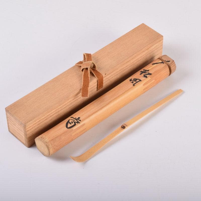 茶道具　茶杓　銘「松風」　前大徳　藤井誡堂書付　共筒共箱　C　8441