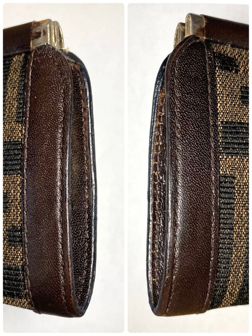 良品 FENDI フェンディ ズッカ キャンバス がま口 ケース 小銭入れ