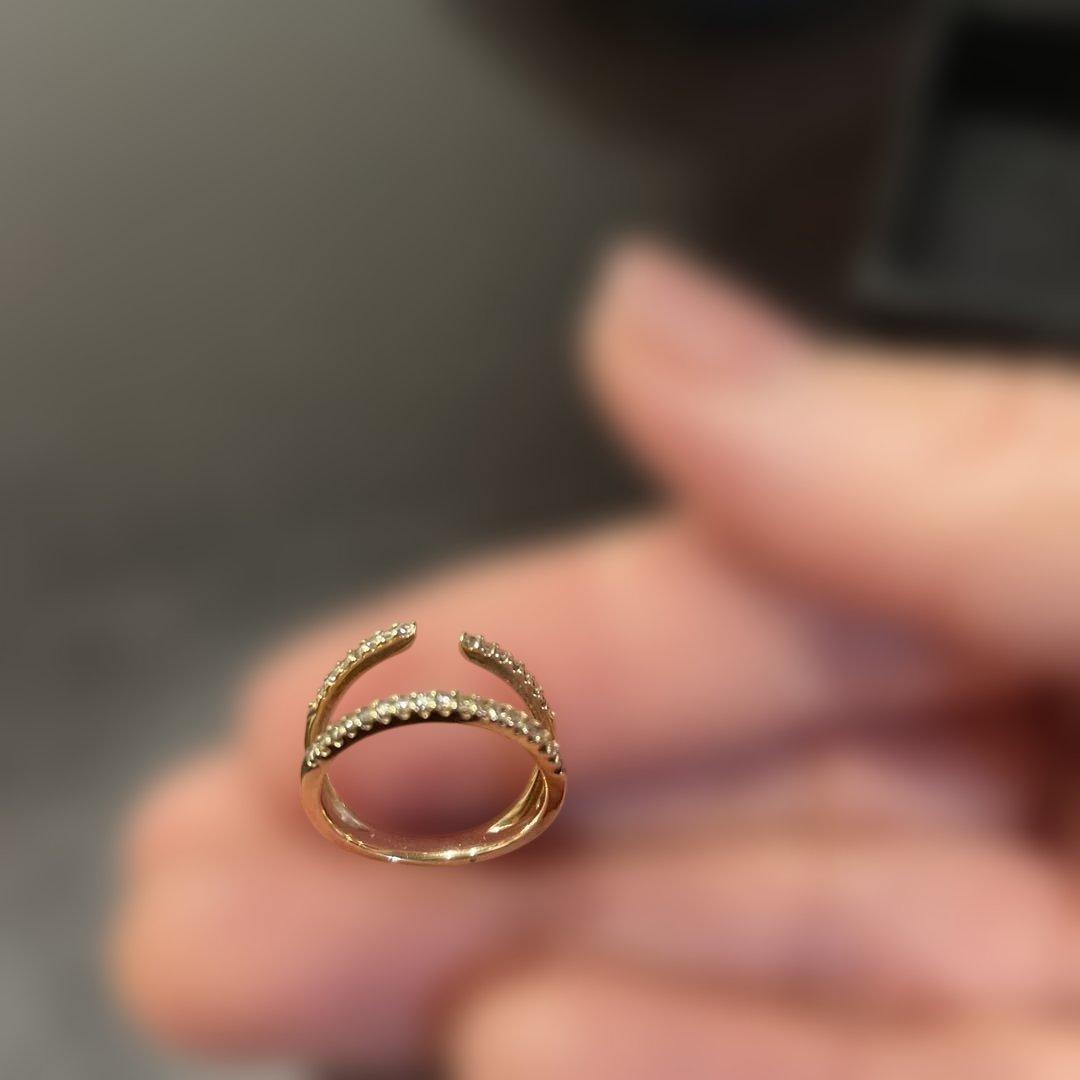 Hirotaka ヒロタカ マンタ ダイヤモンド ピンキーリング