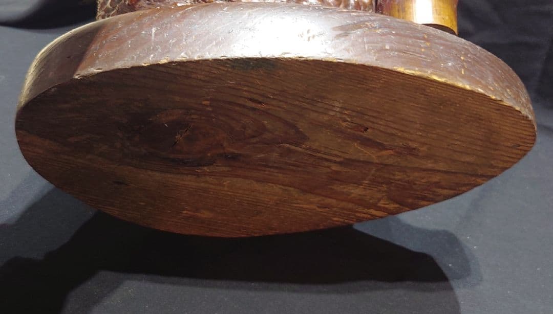 ずっしりとした重厚感 天然木 瘤 切り株 火鉢 木製 レトロ 工芸品 骨董品