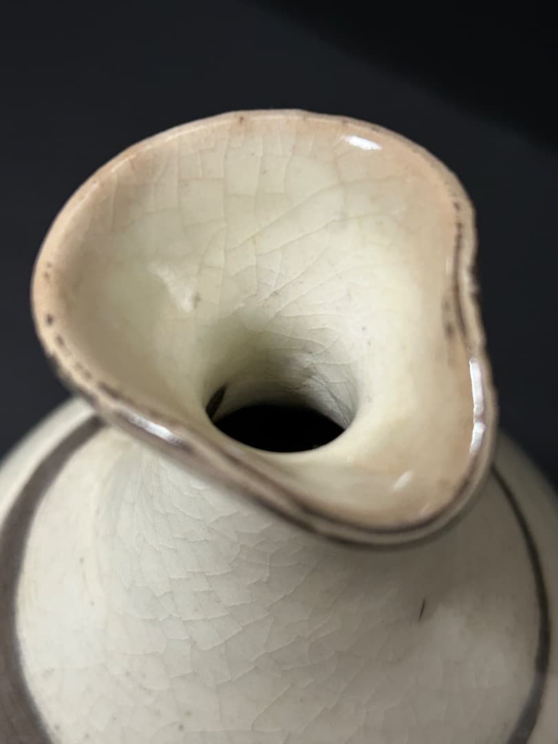 萩焼 耳付酒器　坂田泥華 作