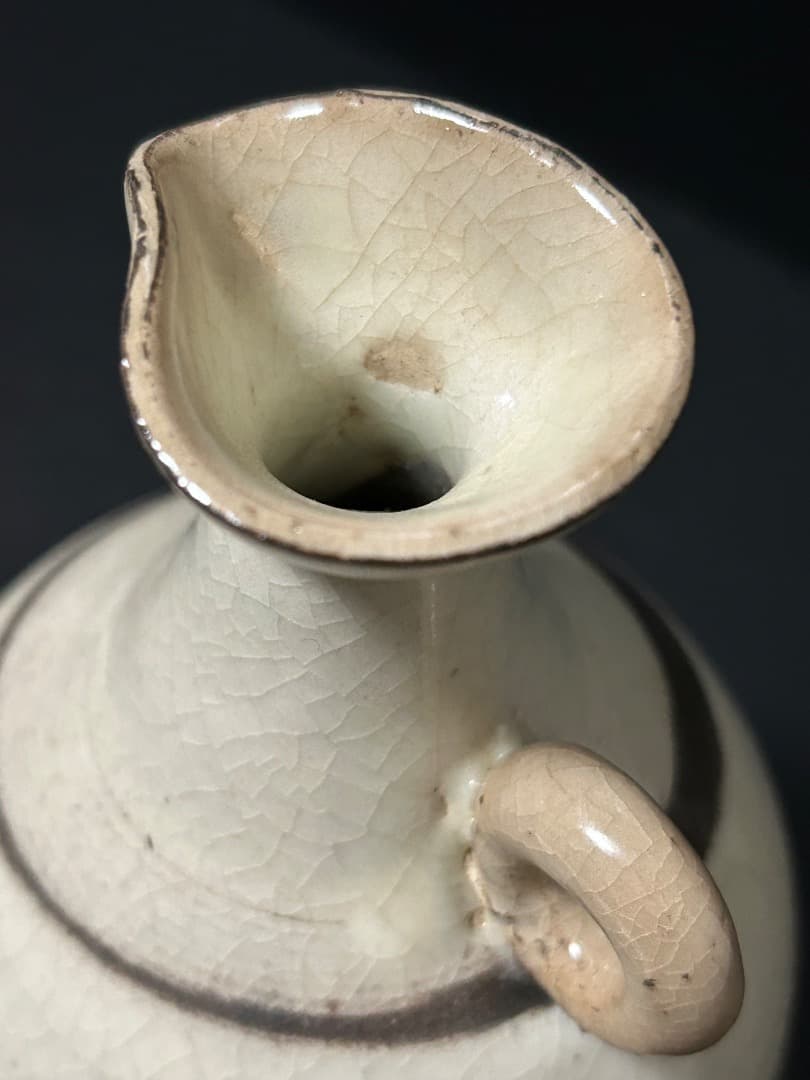 萩焼 耳付酒器　坂田泥華 作