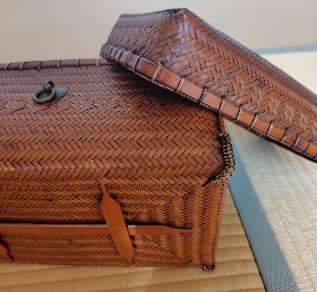 茶籠 茶箱 茶道具 正絹へだて付き（ご希望の方に真田紐お付けします）